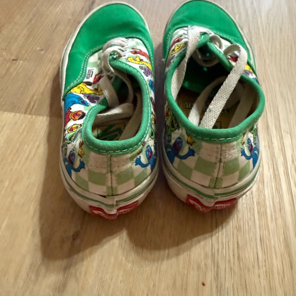 Vans Kids Green Cartoon Sneakers